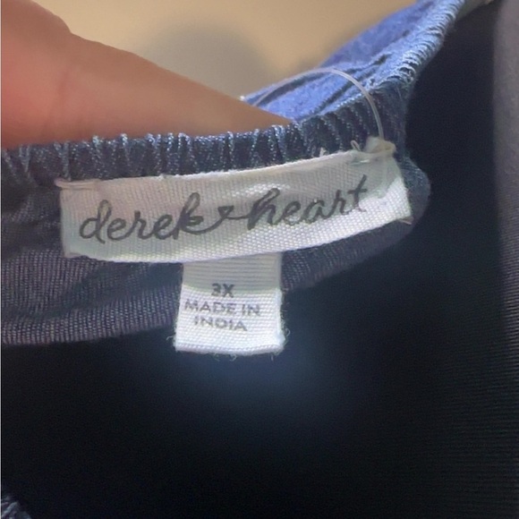 NWT Blue Cinched Waist Ruffle Top Plus Size - Picture 4 of 4